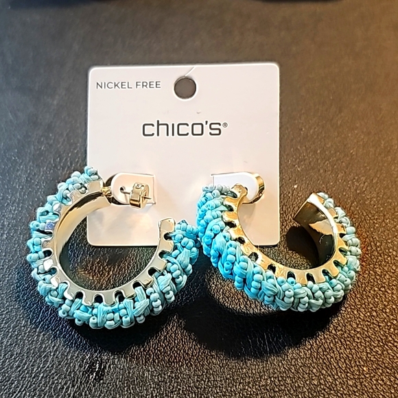 Chico's Jewelry - Chico's Turquoise Hoop Earrings